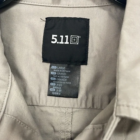 EUC 5.11 Tactical Shirt Mens Large Black Button Snap Long Sleeve Jackson 72548 - Picture 2 of 10